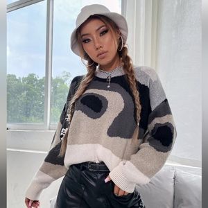 Shein Color Block Drop Shoulder Sweater